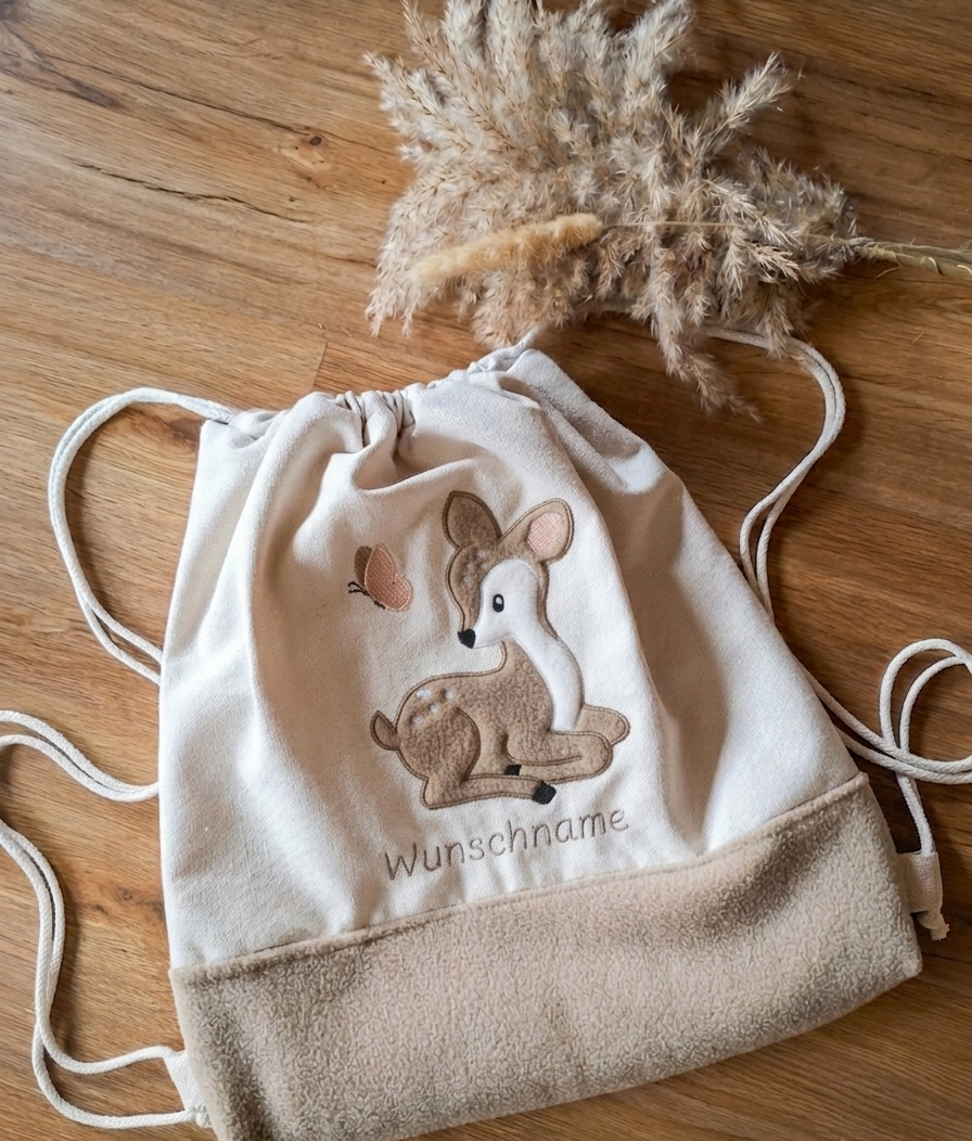 Kordelzug-/Turnbeutel 🌸 Reh